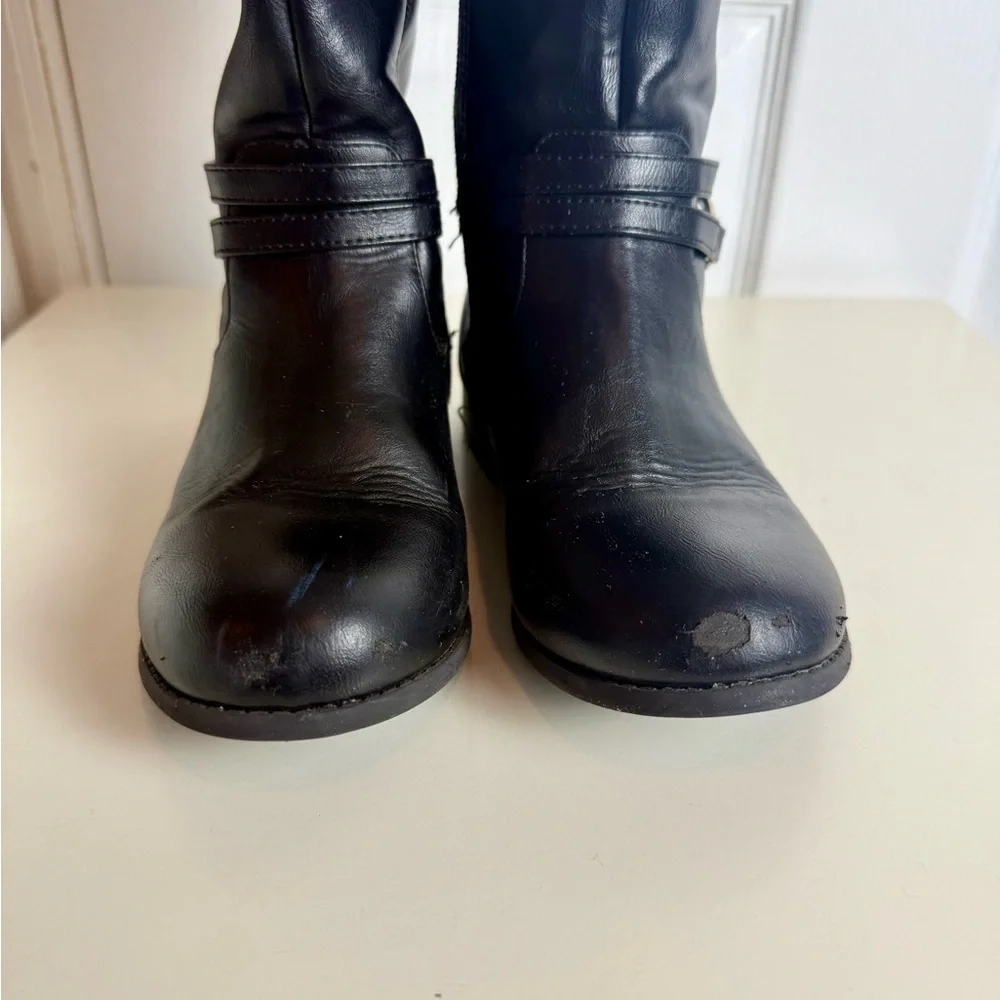 Michael Kors Girls Black & Brown Riding Boots Size 1